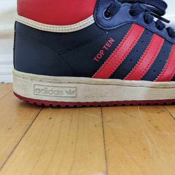 ADIDAS Top Ten RB Shoes High Top Sneakers Mens 6 / Womens 8 Navy Blue Red - Picture 4 of 9